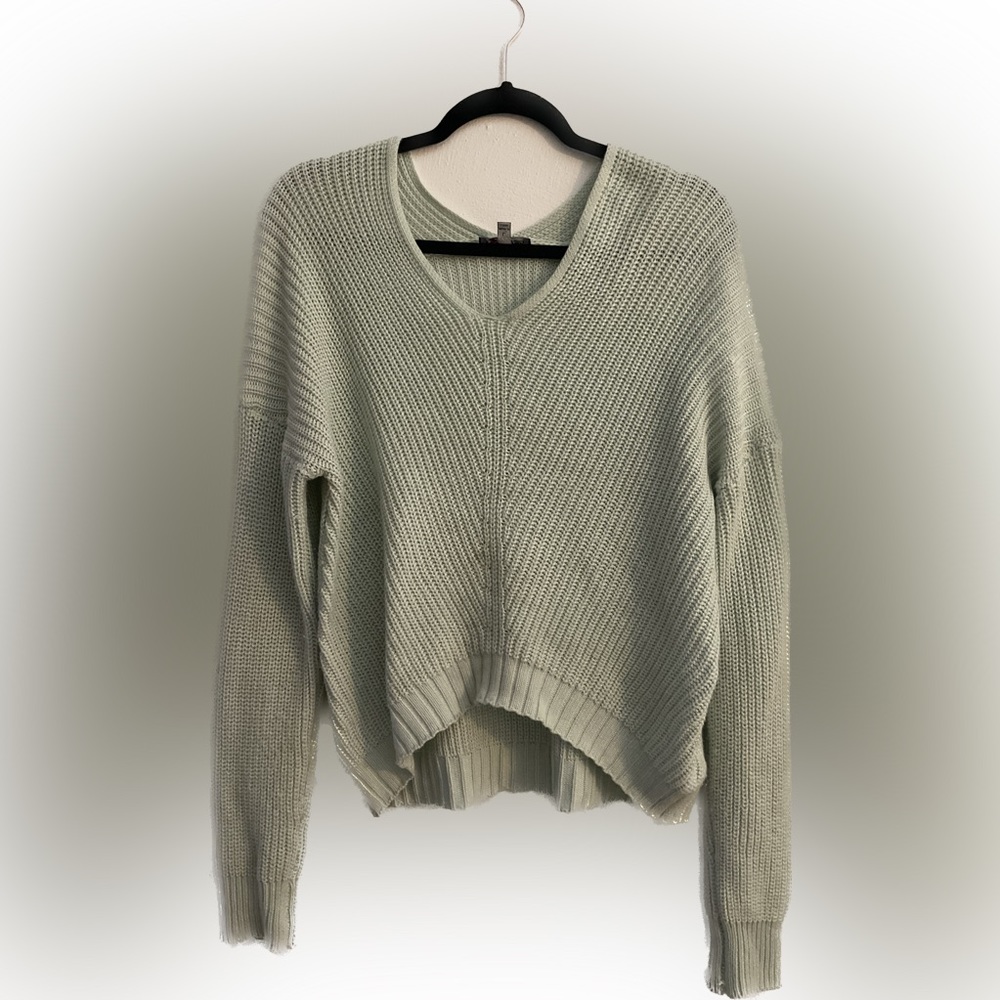 Light mint knitted sweater